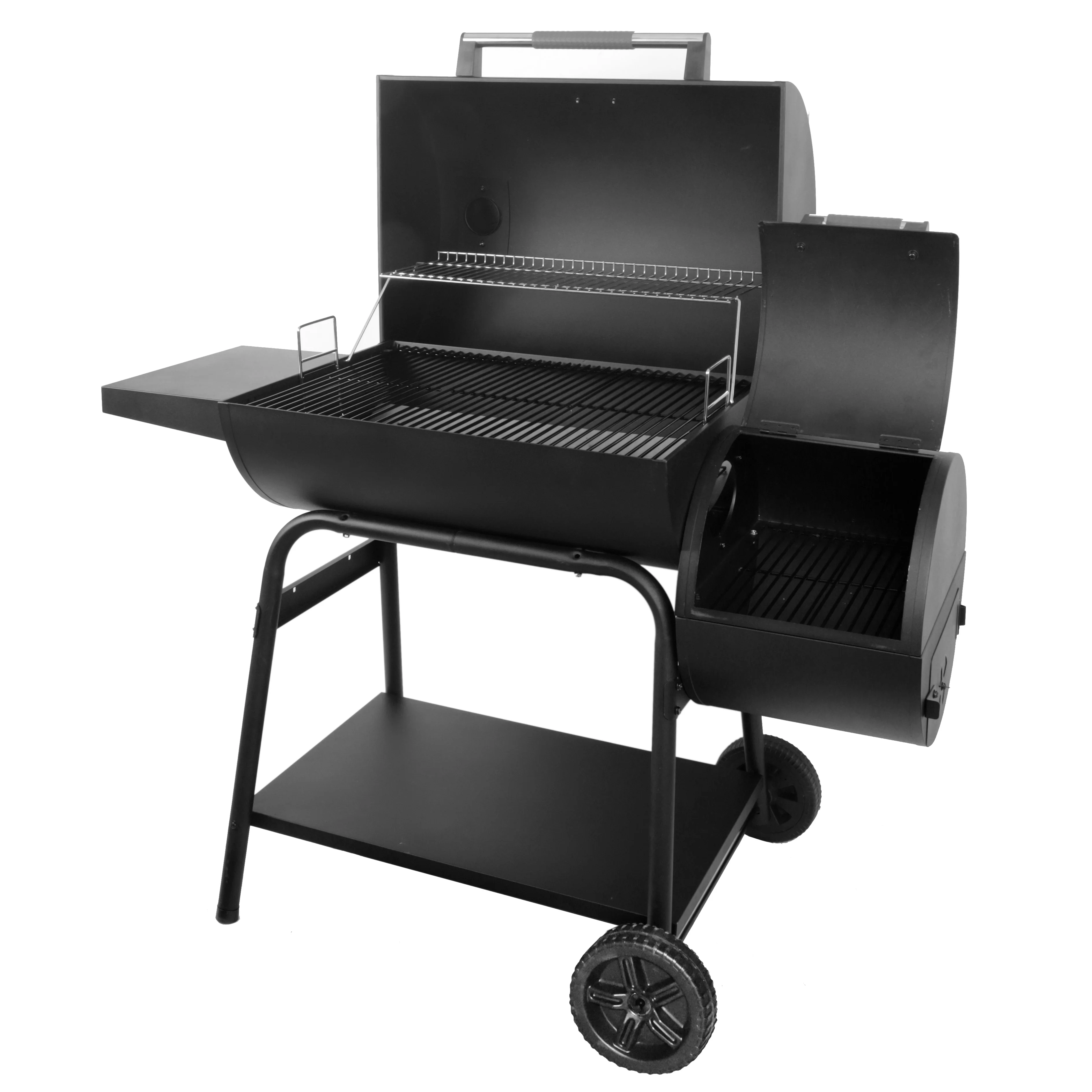 Expert Grill 28" Offset Steel Charcoal Smoker Grill with Side Firebox, Black