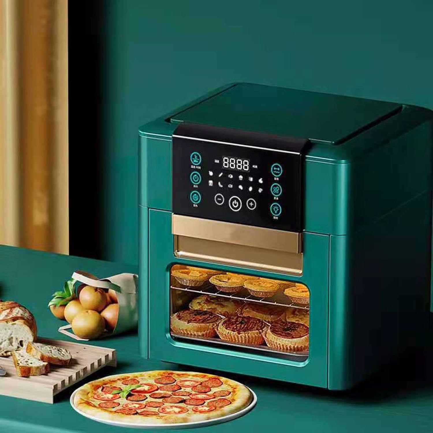 Air Fryers， 12L Air Fryer Oven Toaster Rotisserie and Dehydrator With LED Digital Touchscreen Countertop Oven
