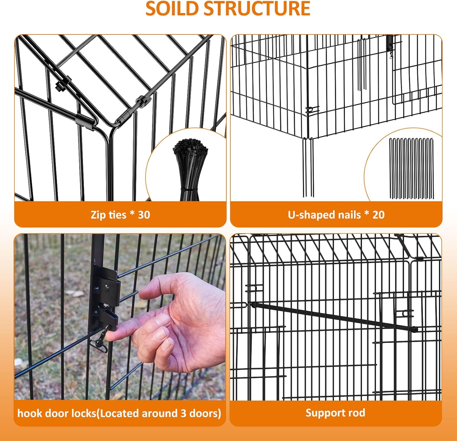 Metal Chicken Coop 86"×40"×39" Chicken Runs for Yard with Cover Chicken Playpen Enclosure Chicken Pen Kennel Duck CoopCage for Outdoor Backyard Farm Rabbit Small Animal Dog Poultry Cat Hutch