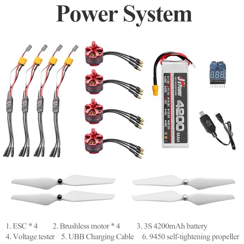 HAWK’S WORK F450 Drone Kit to build, DIY Quadcopter Set, Frame + Pixhawk + GPS + Power Module + ESC + Brushless Motor + Prop + Battery + Accessory + Guild Book & Video