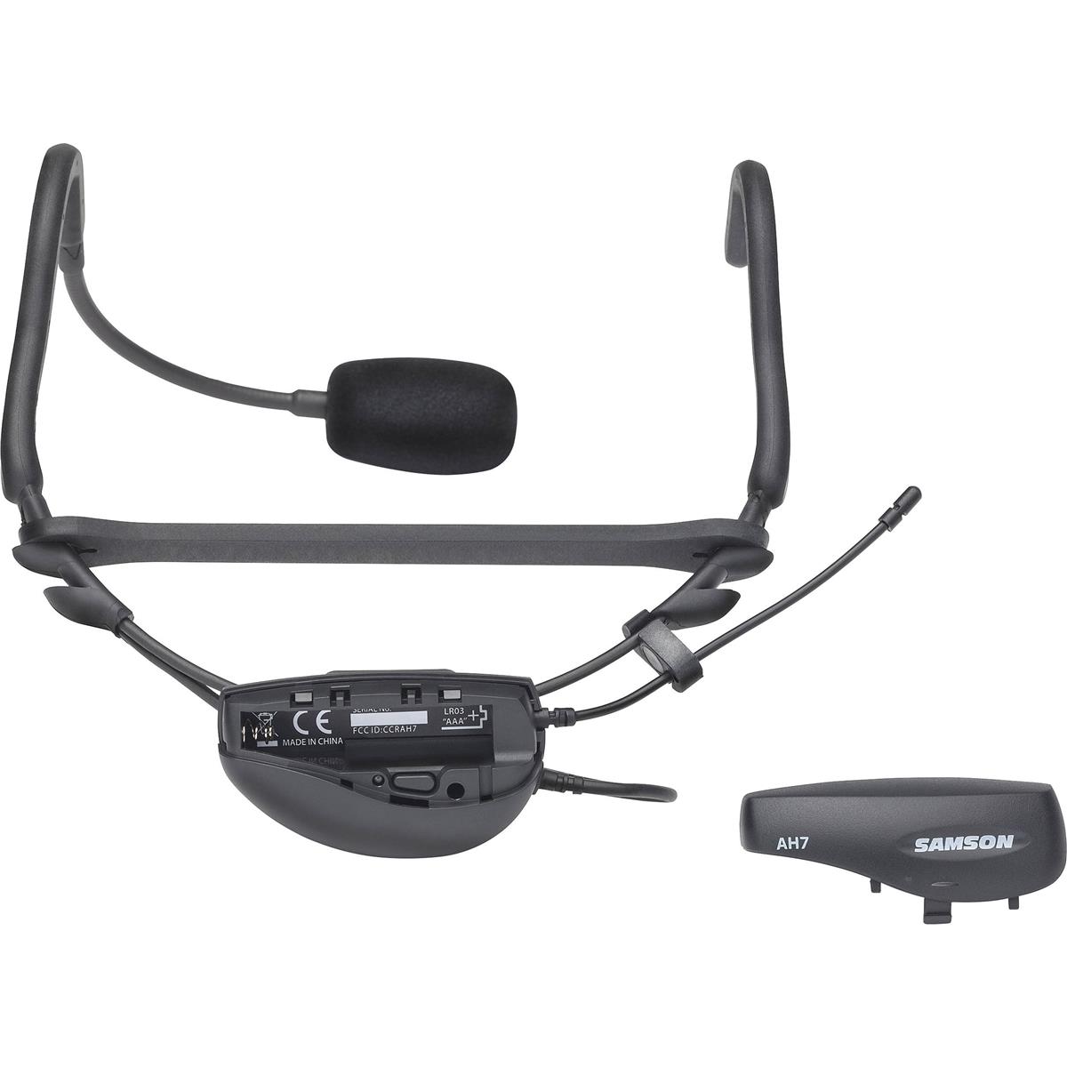 AH7 Transmitter with Samson Qe fitness headset mic