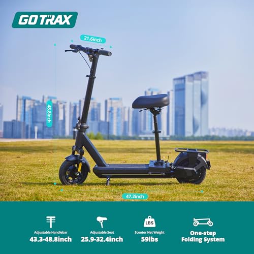 Gotrax Electric Scooter for Adult, 350/500W Motor, Max 18/38 Mile and 20MPH Speed,10" Pneumatic Tire, 36V/48V Big Battery All Aluminum Body, Large LED Display Foldable Commuting E Scooter for Adult