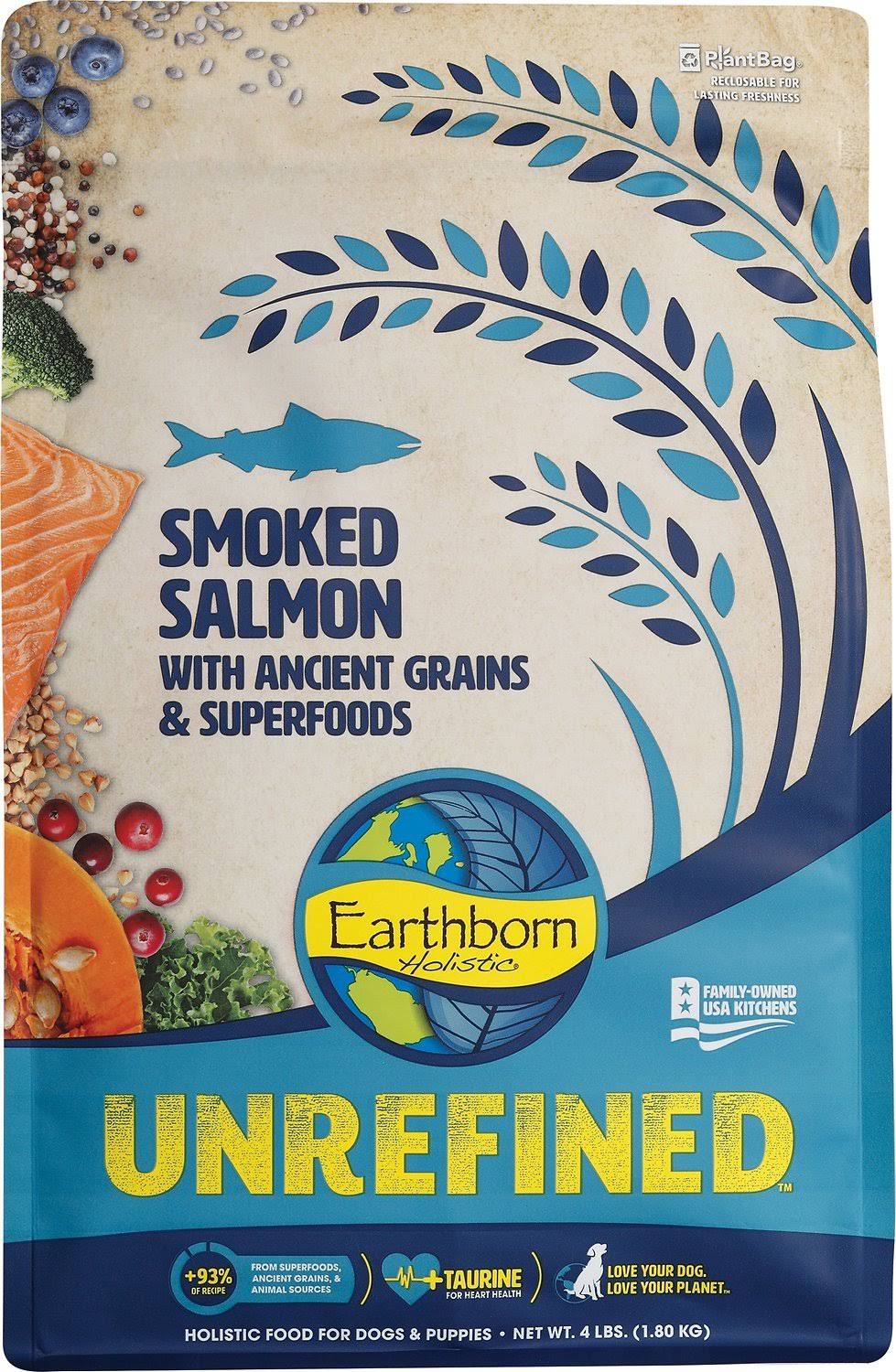 Earthborn Holistic Unrefined Smoked Salmon with Ancient Grains u0026 Superfoods Dry Dog Food, 25 lbs