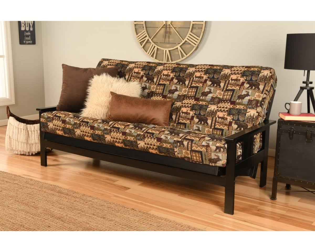 Kodiak Monterey Black Finish Full Futon with Peter&s Cabin Mattress