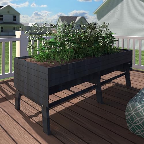 VEIKOU Raised Garden Bed 6 x 3 x 2FT, Raised Garden Beds Outdoor with 6 Legs, Detachable Liner, Garden Bed for Backyard, Patio, Balcony, 837lbs Capacity, Natural Wood