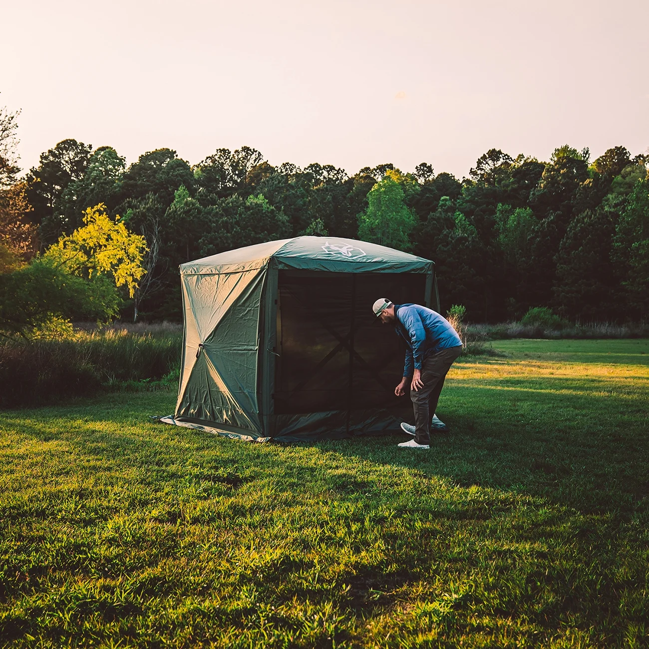 Gazelle Tents™ G5 5-Sided Portable Gazebo, Alpine Green,  Includes 3pk. Wind Panels, 85" x 115" x 106", GK909