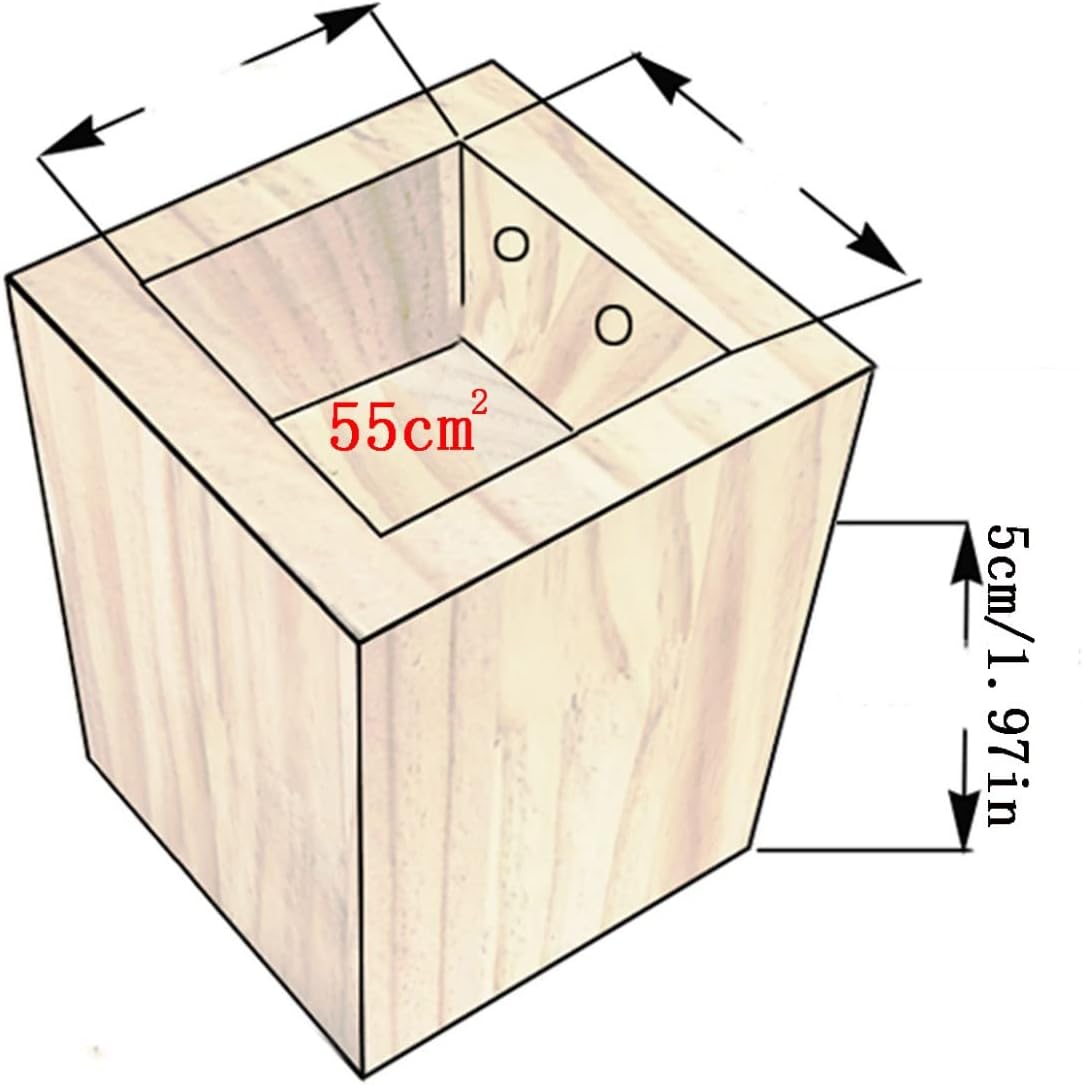 4 Pcs Concave Solid Wood Block Furniture Legs, Bed Riser, Table Riser, Riser Furniture Leg Lifters for Cabinet Legs, Sofa Leg, Table Legs, Desk, Bed(Color:55,Size:5cm/1.97in)