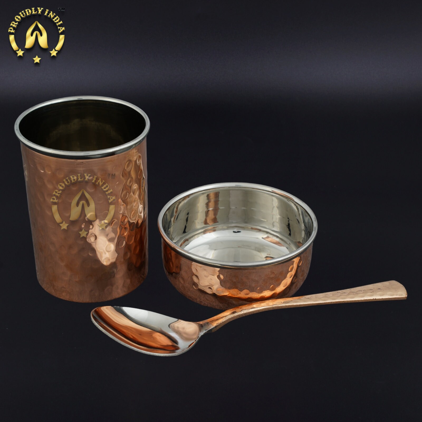 ProudlyIndia Copper Thali Set, Dinner Set, Royal Thali Dinning,Copper Plate Set,Thamba Dinnerware, Luxury Dining Set, Luxury Dinnerware, Thali set Online