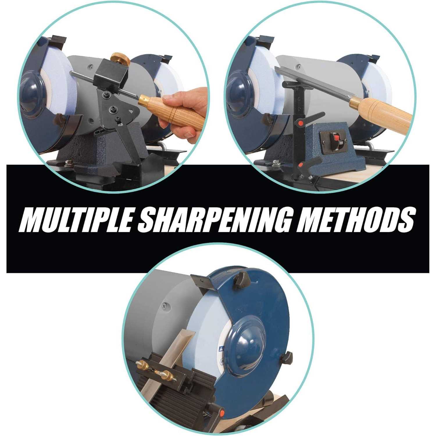Pro Grind Sharpening System for 6 Inch Grinders to Sharpen Lathe Turning Tools, Chisels, Skews, Bowl Spindle Gouges • Includes Setup Blocks and Quad - Shop Hardware Tools Online Store