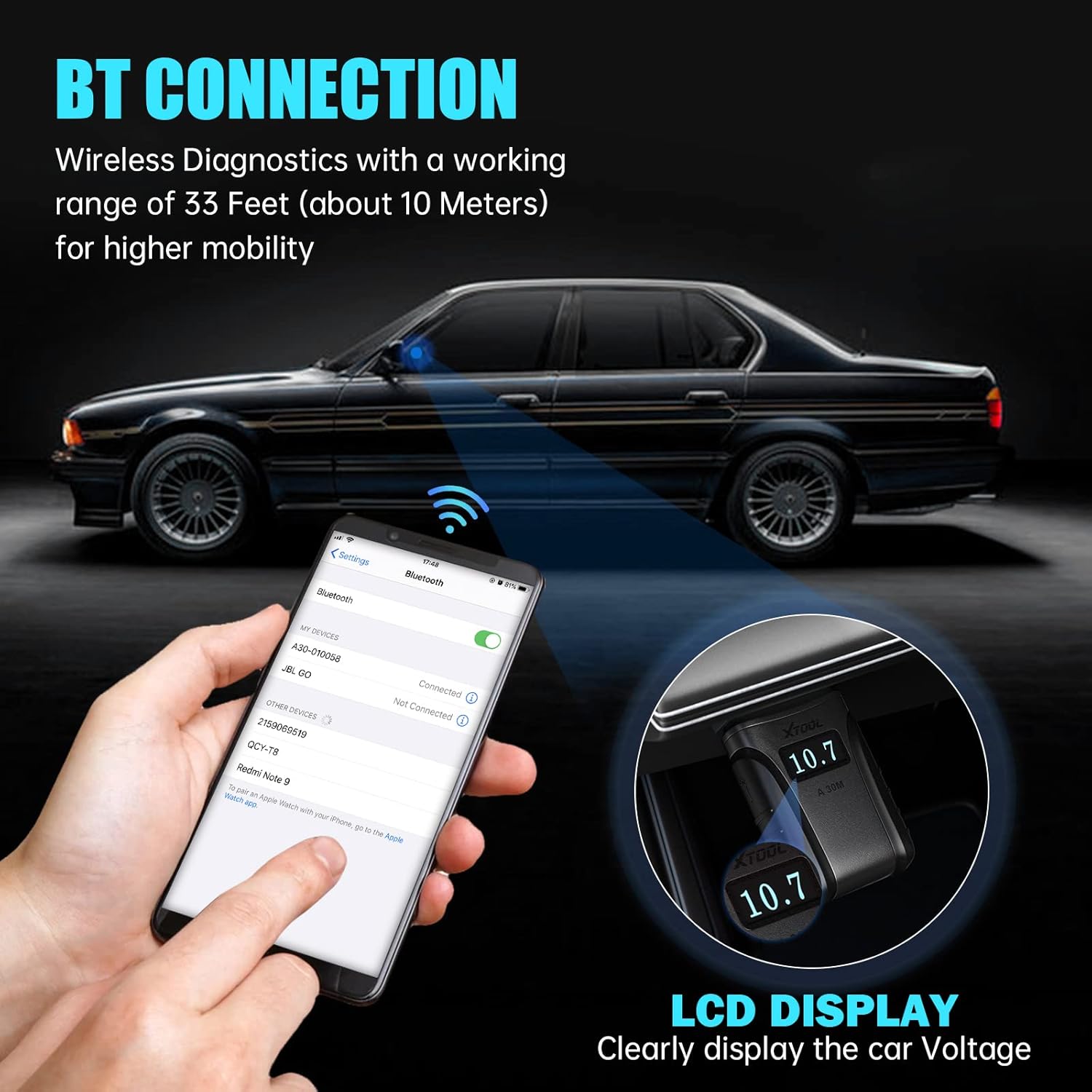 XTOOL Anyscan A30M Wireless OBD2 Scanner for Android & iOS(2022 Newest), Bi-Directional Scan Tool with All Systems Diagnostics, 21 Services, ABS Bleeding, Injector Coding, Upgrade Ver. of A30, A30D