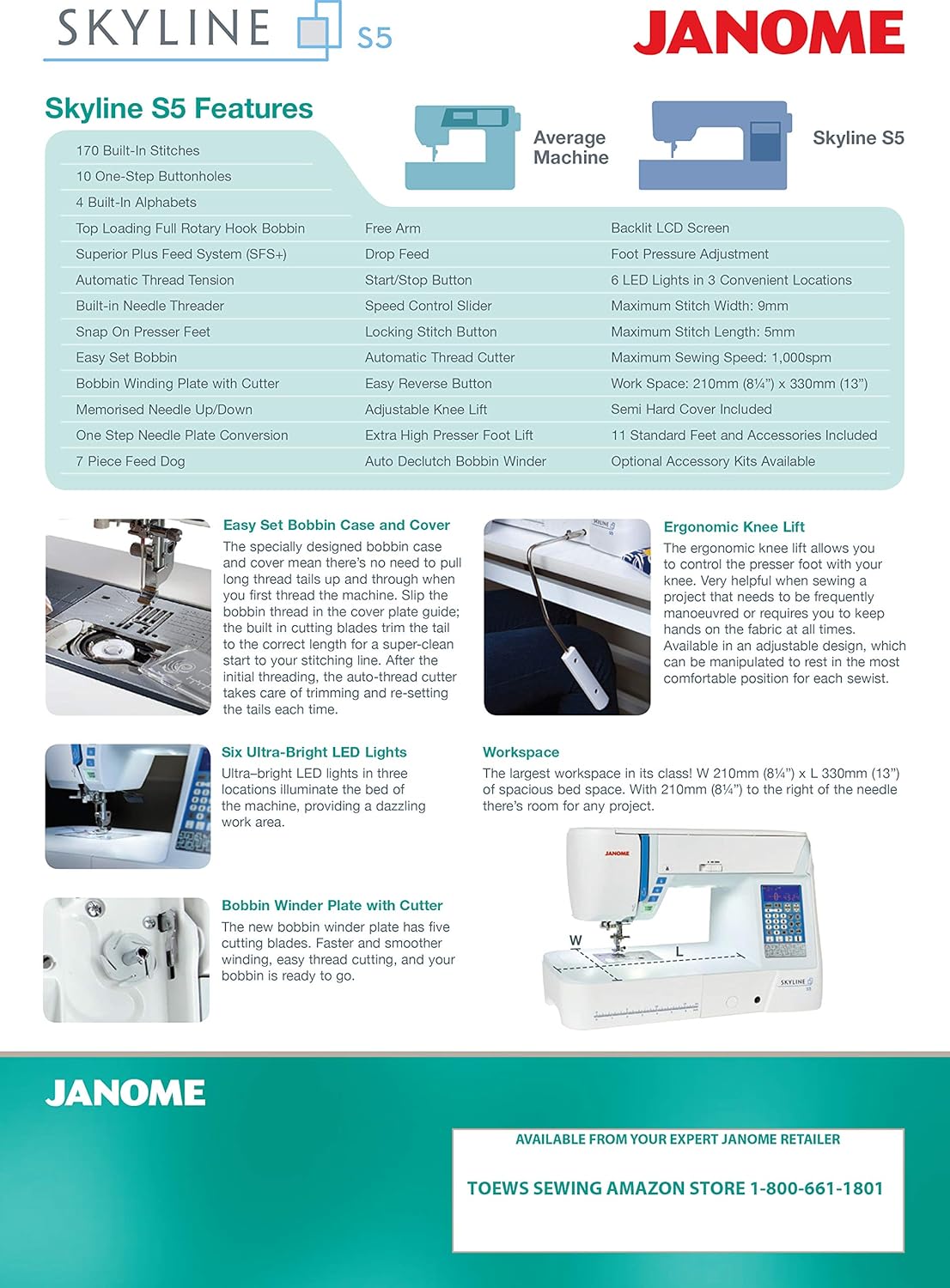 Janome Skyline S5 Sewing Machine