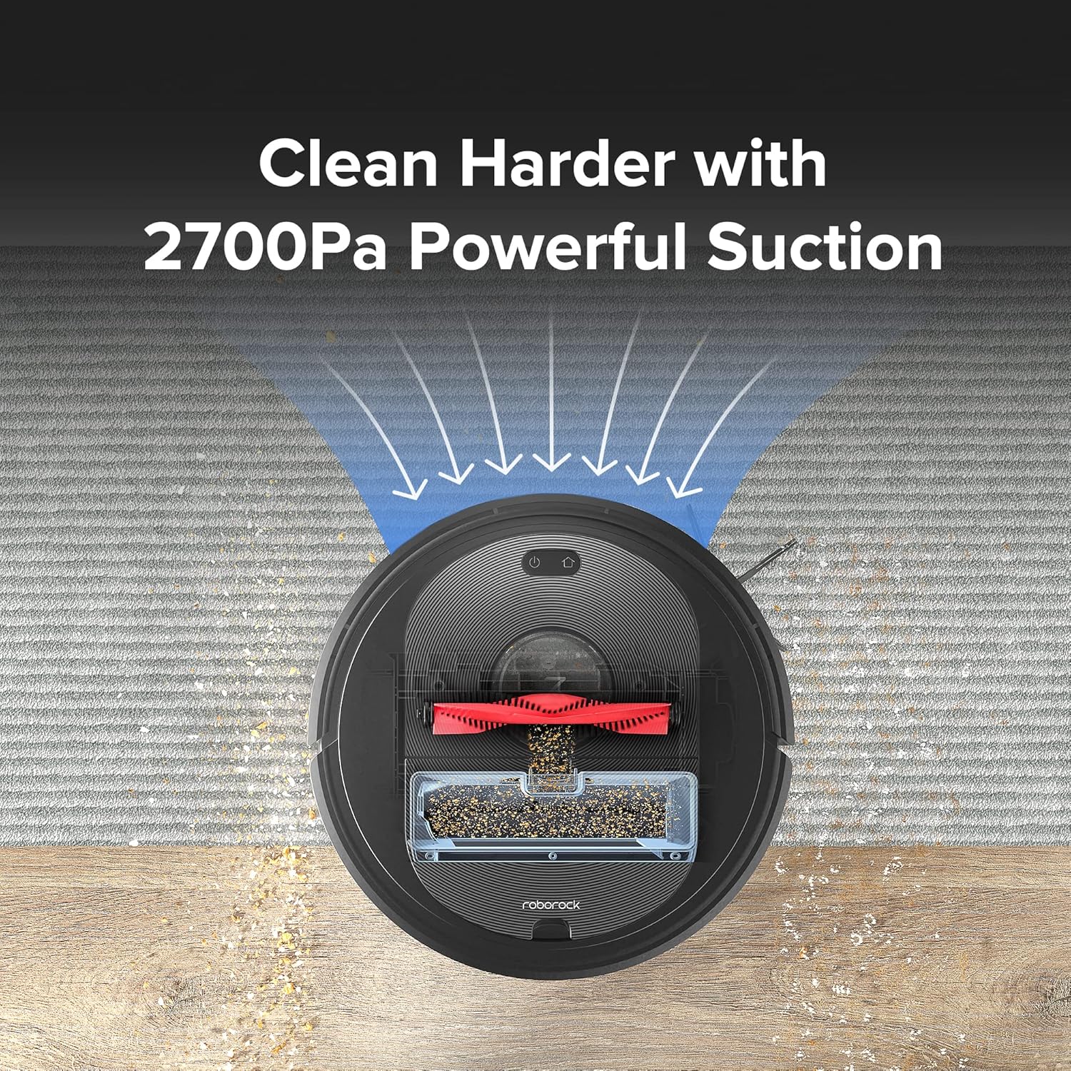 roborock Q5+ Robot Vacuum with Self-Empty Dock, Hands-Free Cleaning for up to 7 Weeks, 2700Pa Max Suction, 180mins Max Run-Time, Works with Alexa, Perfect for Hard Floors, Carpets, and Pet Hair