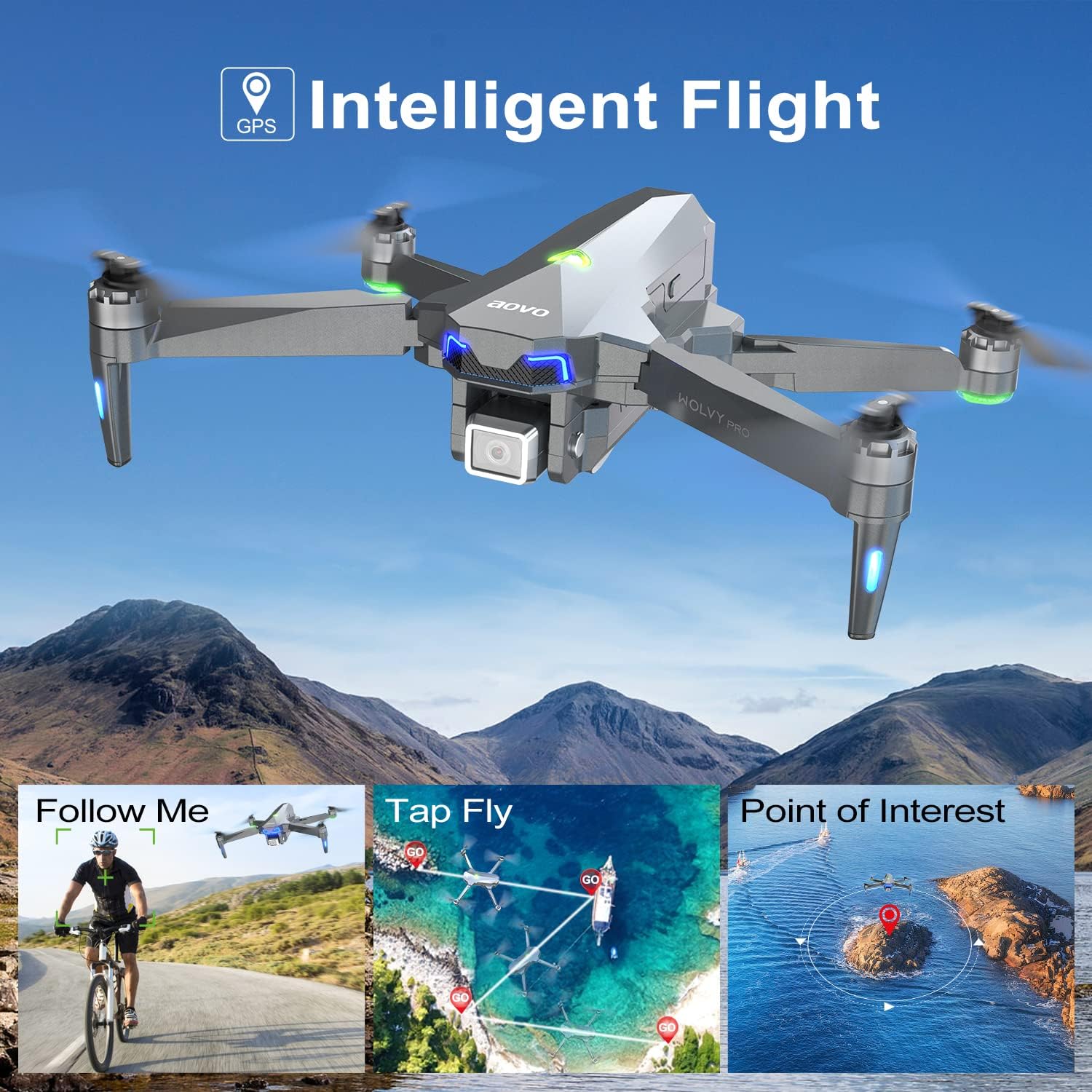 Drone with Camera for Adults 4K,30 Minutes Flight Time with GPS Return Home,Quadcopter with Brushless Motor, Follow Me Drones for Beginners
