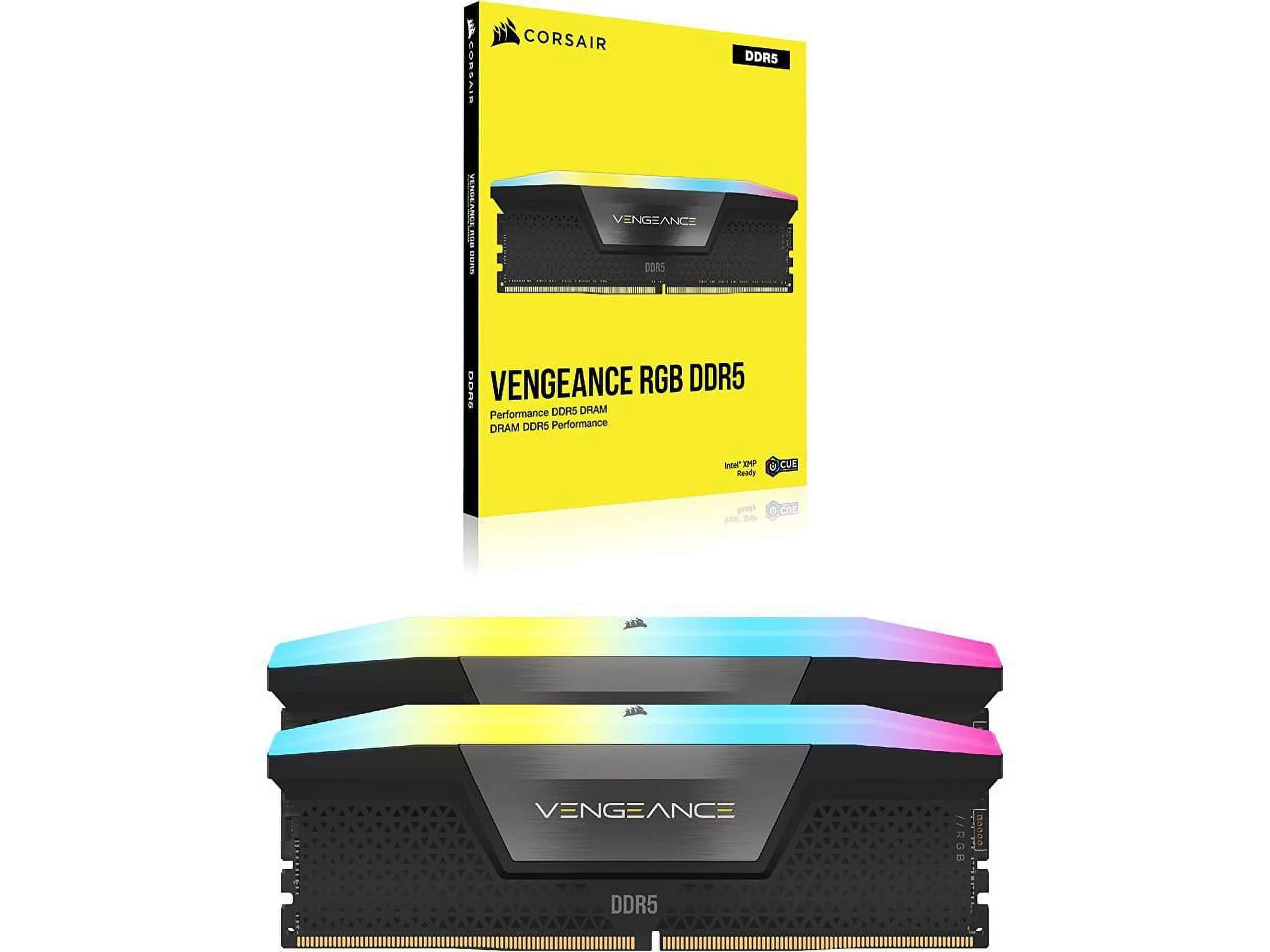 CORSAIR Vengeance RGB 32GB (2 x 16GB) 288-Pin PC RAM DDR5 5200 (PC5 41600) Desktop Memory Model CMH32GX5M2B5200C40