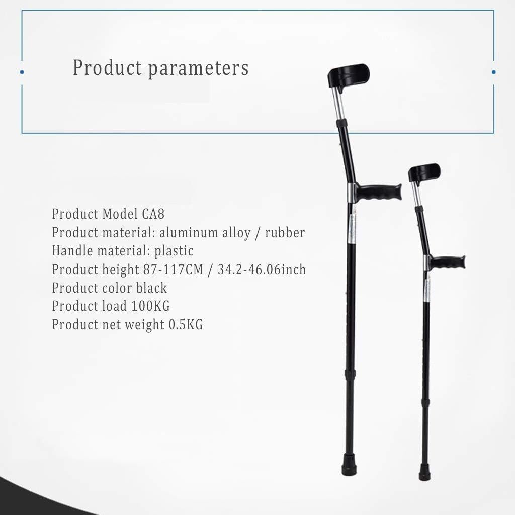 Canes Forearm Crutches, Ergonomic Aluminum Alloy Crutches, Lightweight and Easy to Carry Elbow Crutches, Adjustable in 10 Steps, sui
