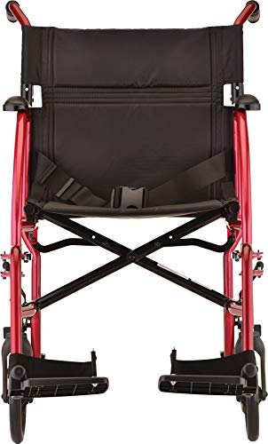 NOVA Medical Products Ultra Lightweight Transport Chair, Red, 1 Count