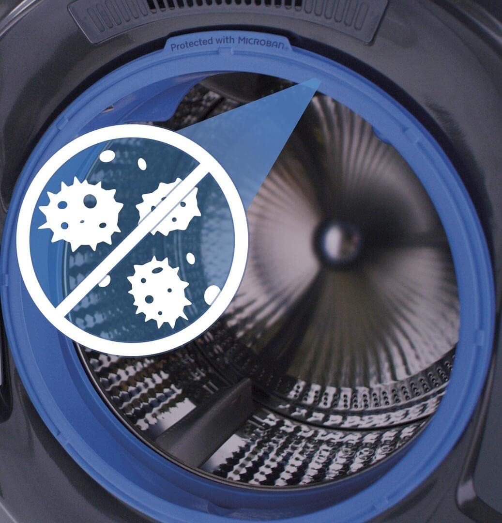 GE GFW550SPRRS 28 Inch Smart Front Load Washer with 4.8 cu. ft. Capacity, 1300 RPM, Time Saver Option, Connects with Amazon Alexa, in Saphire