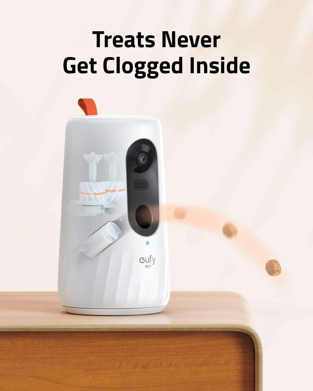 eufy Pet Dog Camera D605, 1080p Dog Camera with Phone App, Dog Treat Dispenser with 3-Distance Tossing, 270-Degree Rotatable Body, AI Motion Tracking, Night Vision, 2-Way Audio, 16GB Local Storage