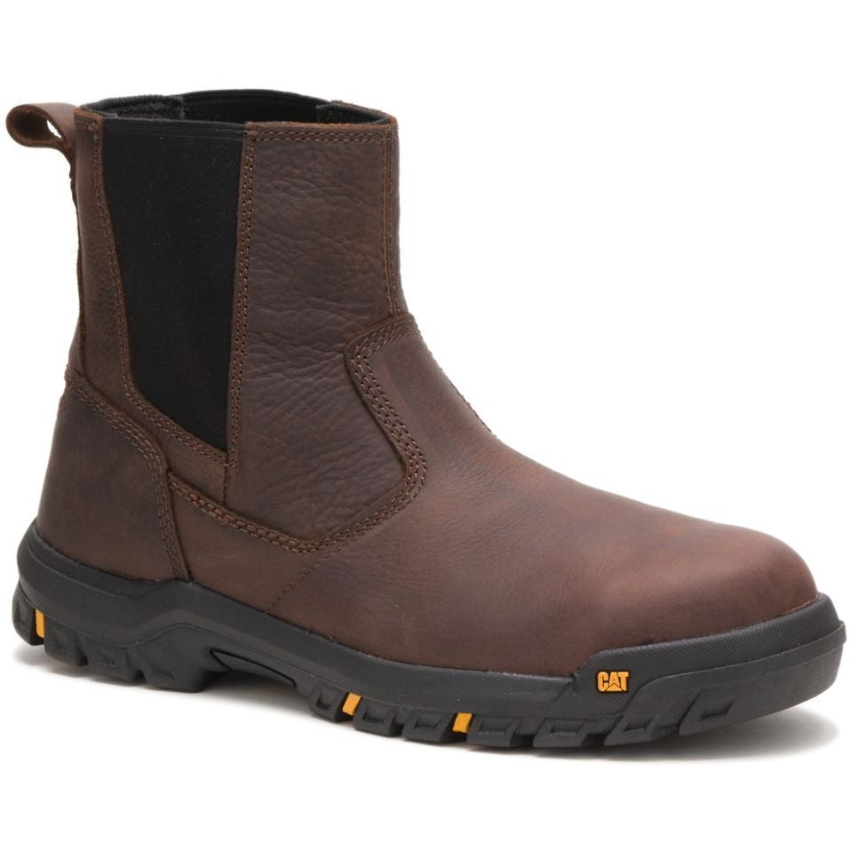 CAT Men鈥檚 Wheelbase Steel Toe Work Boot 鈥?Clay 鈥?P91026