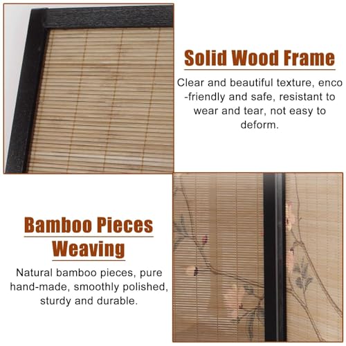 Japanese Screen Room Divider 6 Panels, Folding Portable Screen, Home/Office/Changing Room Freestanding Privacy Screen - Indoor Outdoor Space Partition Wall, 175cm Tall