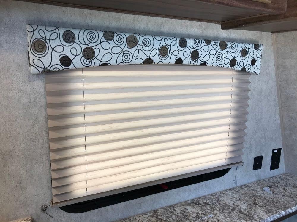 RecPro RV Blinds Pleated Shades | Cappuccino | RV Window Shades | Camper | Trailer (26 W x 50 L)