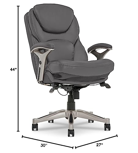 Serta Works Executive Office Chair with Back in Motion Technology, Opportunity Gray Bonded Leather