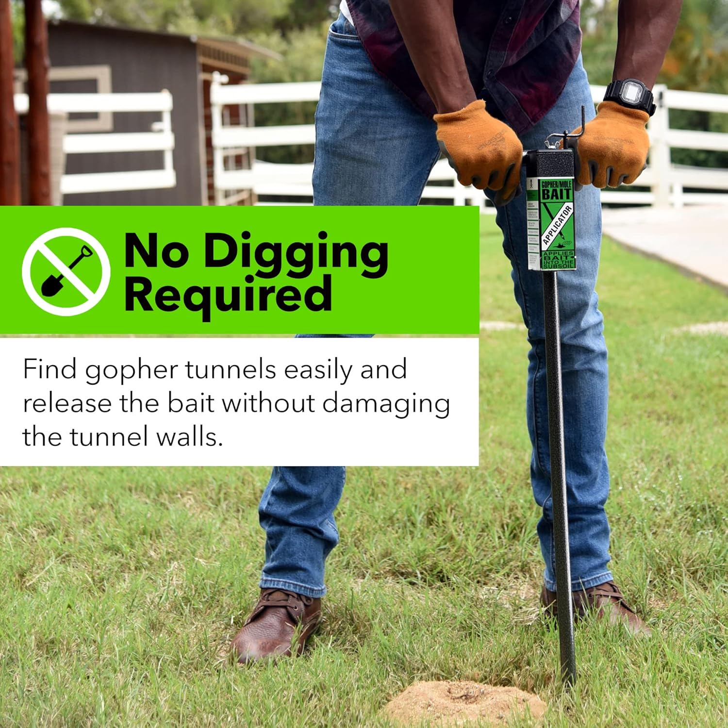 Yard Butler IGBA-1 Gopher Bait / Mole Bait Applicator - Vole Killer, Gopher Killer, & Mole Killer - Apply Poison Bait Pellets into a Pest Tunnel in Your Yard - Pest Control to Kill Moles and Gophers Pack of 2