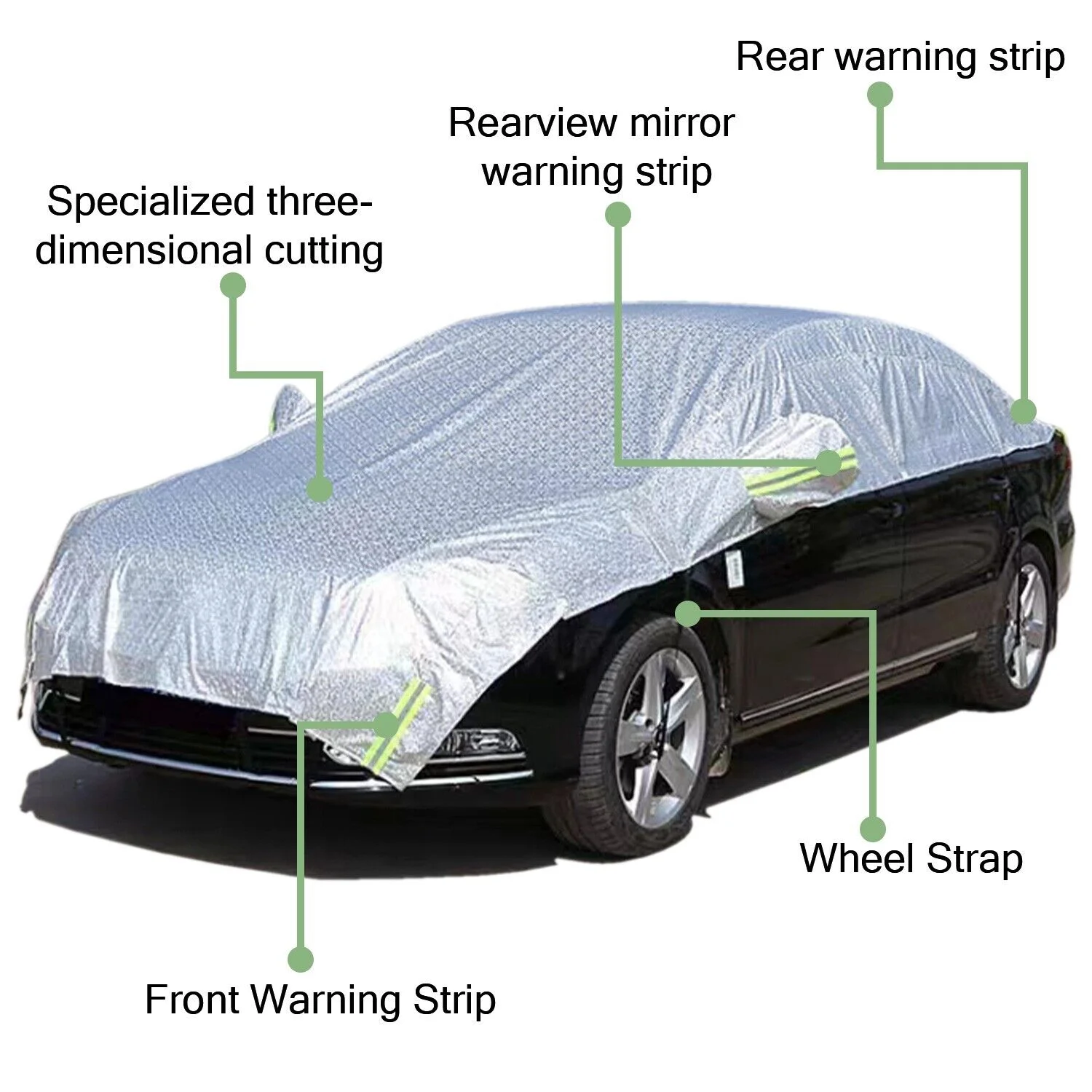 Car Windshield & Roof Snow Cover Thicken Winter Ice Frost Guard Half Car Cover