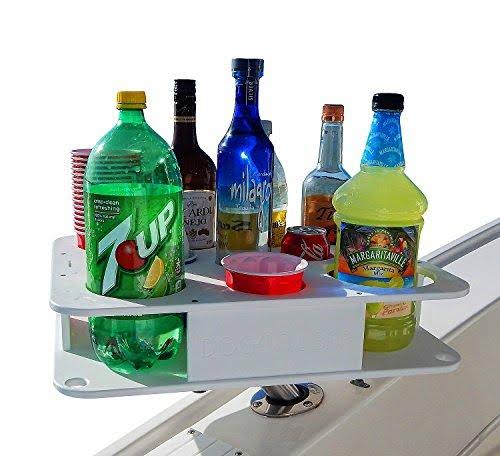 Docktail Boat Bar and Bait Table Combo - Includes Rod Holder Mount