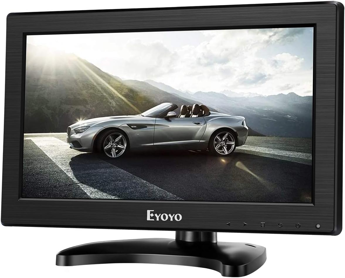 Eyoyo 12" Inch TFT LCD Monitor with AV HDMI BNC VGA Input 1366x768 Portable Mini HD Color Screen Display with Built-in Speaker