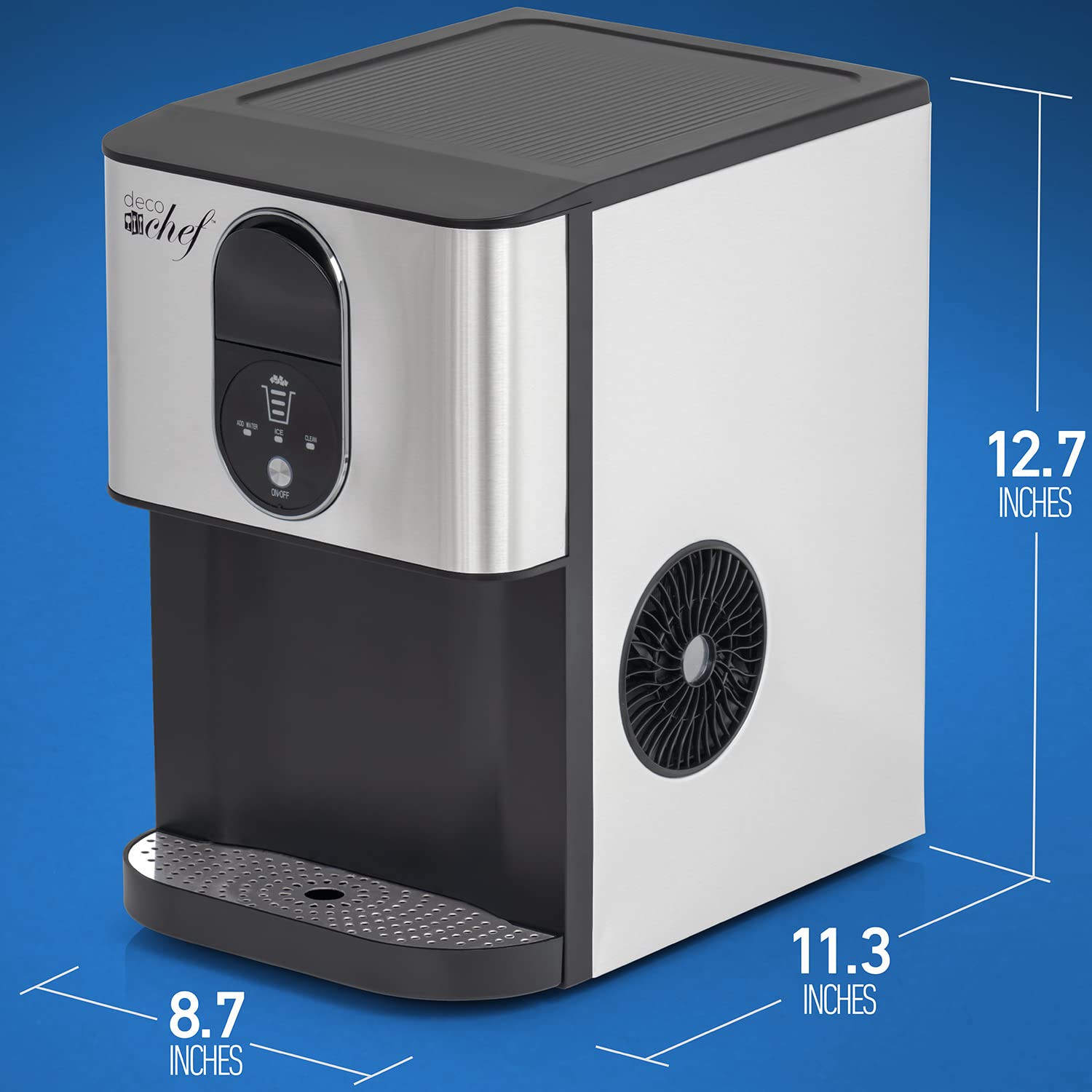 Deco Chef Self Dispensing Nugget Ice Maker Countertop, 46LB Per Day Automatic Chewable Ice, 1.8LB Per Hour