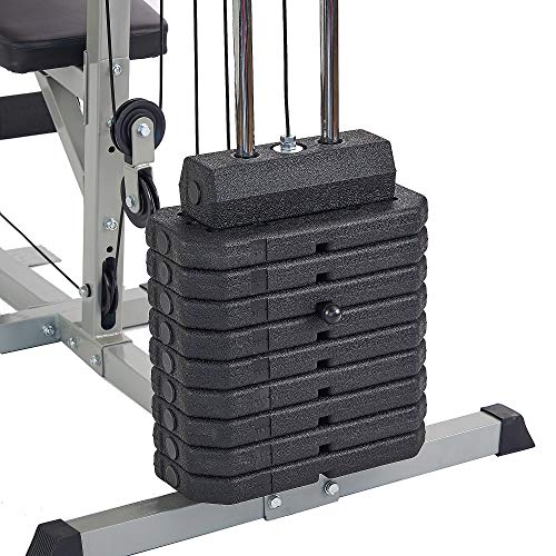 BalanceFrom Home Gym System Workout Station with 380LB of Resistance, 125LB - 145LB Weight Stack