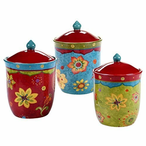 Certified International 22455 3 Piece Tunisian Sunset Canister Set