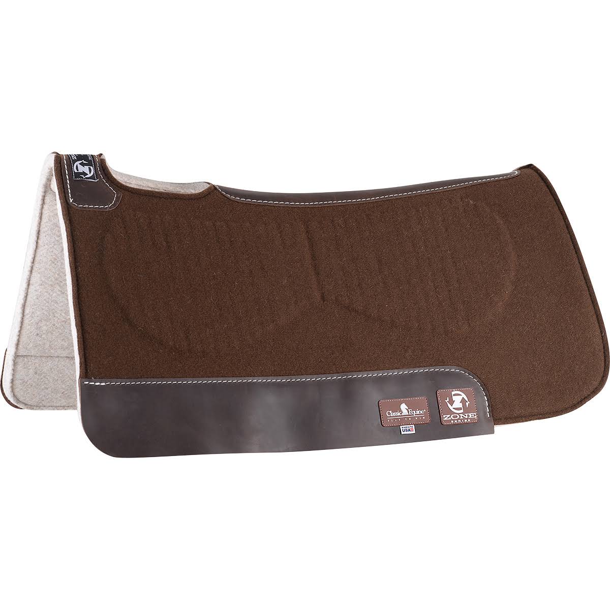 Classic Equine Zone Brown Felt Saddle Pad 30x32