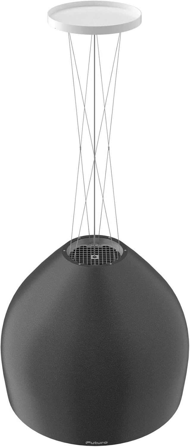 Futuro Futuro Island Mount DUCTLESS ONLY Range Hood 21" 940-CFM | Dome Black | Black Steel Vent Hood | Modern Italian Exhaust Hood | LED, Ultra-Quiet with Blower