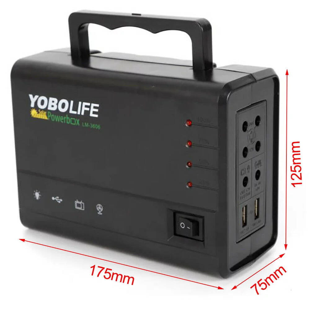 AC 110-220V Portable Solar Generator with Solar Panel,Included 4 Sets LED Lights,Solar Power
