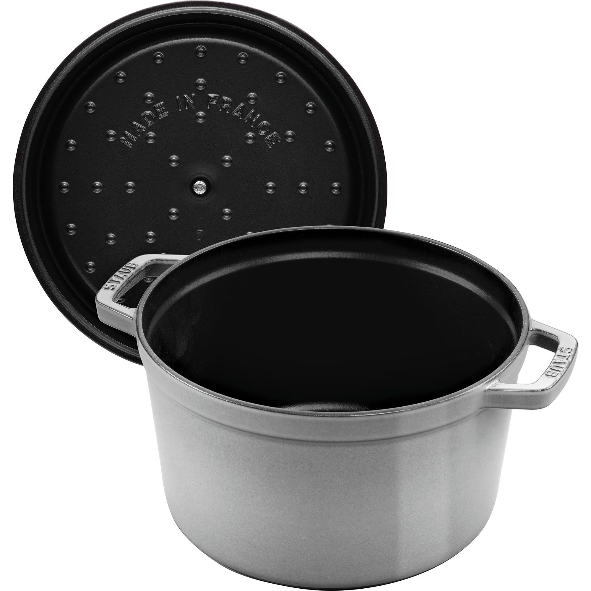 Staub Cast Iron Dutch Oven 5-qt Tall Cocotte, Made in France, Serves 5-6, Graphite