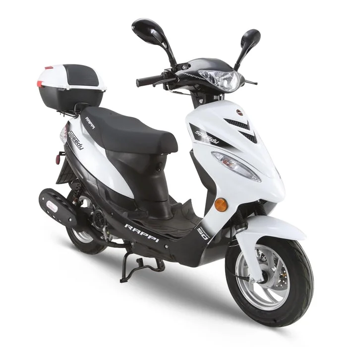 RAPPI Gas Moped, SPEEDY-50 Street Scooter 50cc Motorcycle for Adult Equipped Rear Storage trunk,4-Stroke, Cylinder, CVT, Assembled in US, Ready to Ride - Curated Treasures Market