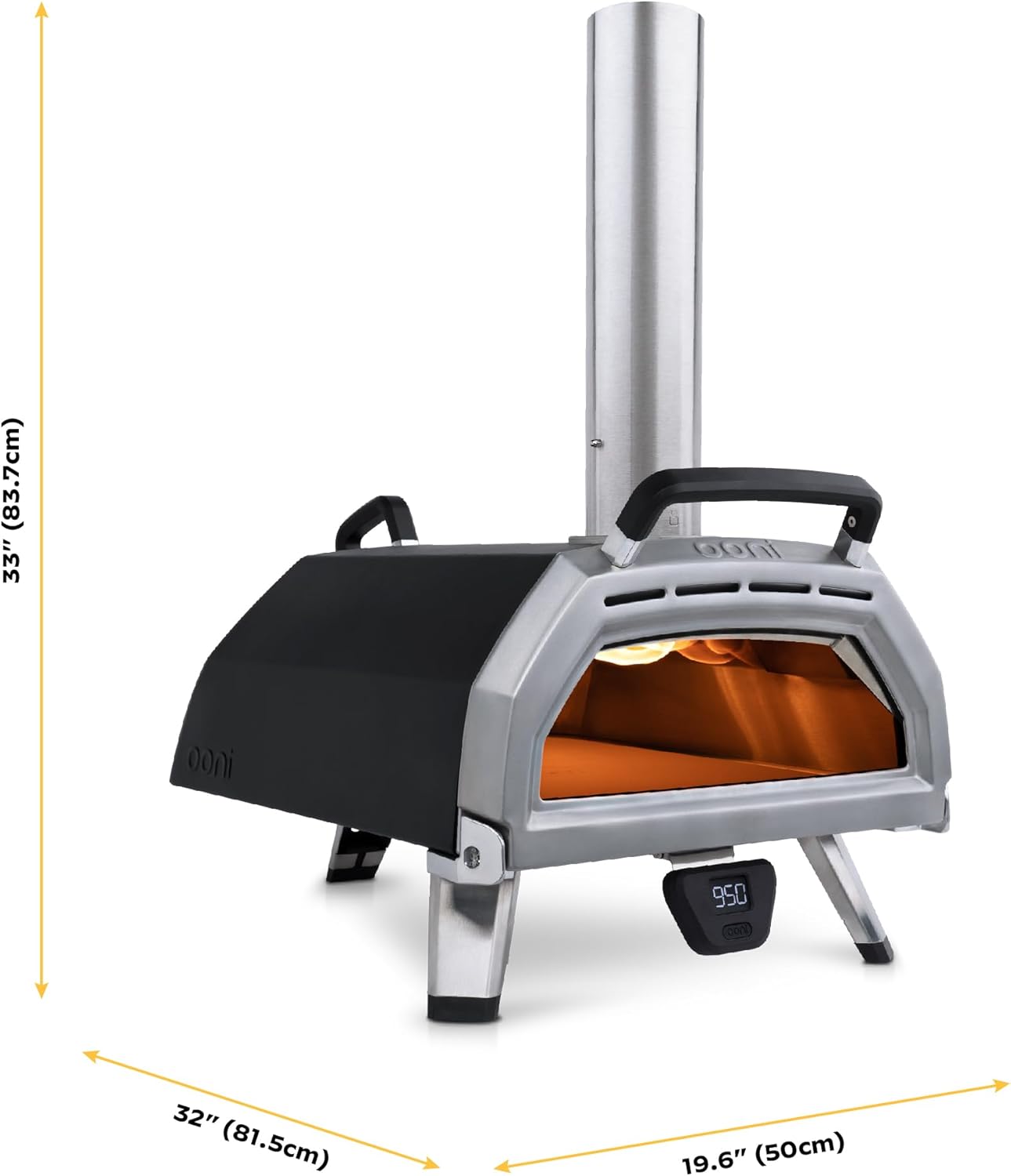 ooni Karu 16 Multi-Fuel Outdoor Pizza Oven - Wood and Gas Fired Oven - Outdoor Cooking Pizza Oven - Fire and Stonebaked Pizza Oven for Authentic Homemade Pizzas - Dual Fuel Pizza Maker