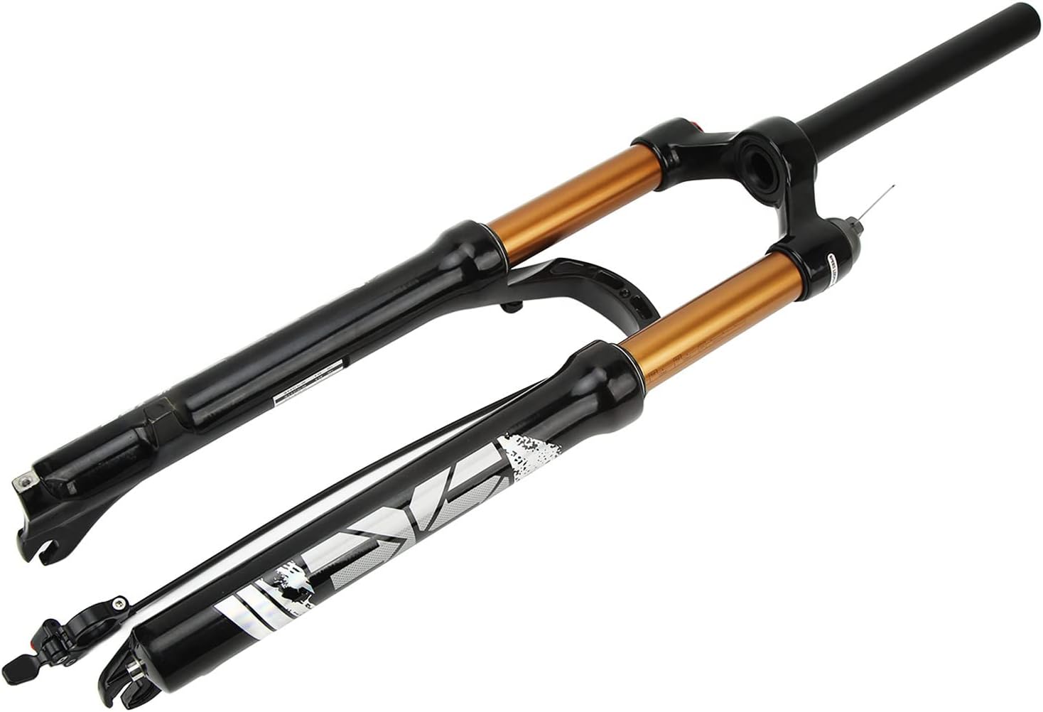 Bike Fork, Mg Aluminum Alloy Stable Straight Steerer 120mm Stroke Mountain Bike Front Fork Impact Resistant 26inch for Riding Cycling