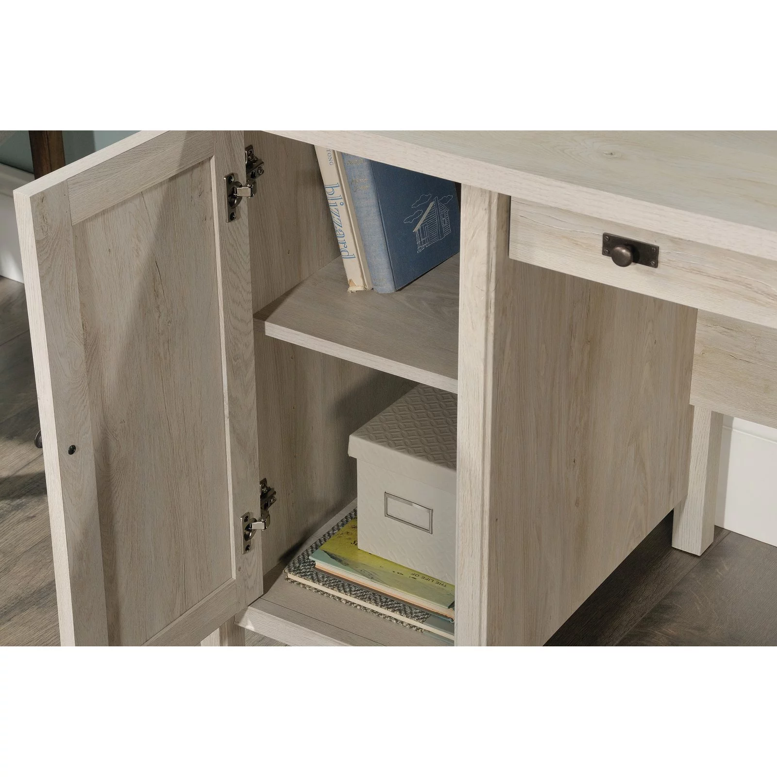 Sauder Costa 59 in. Computer Desk, Chalked Chestnut Finish