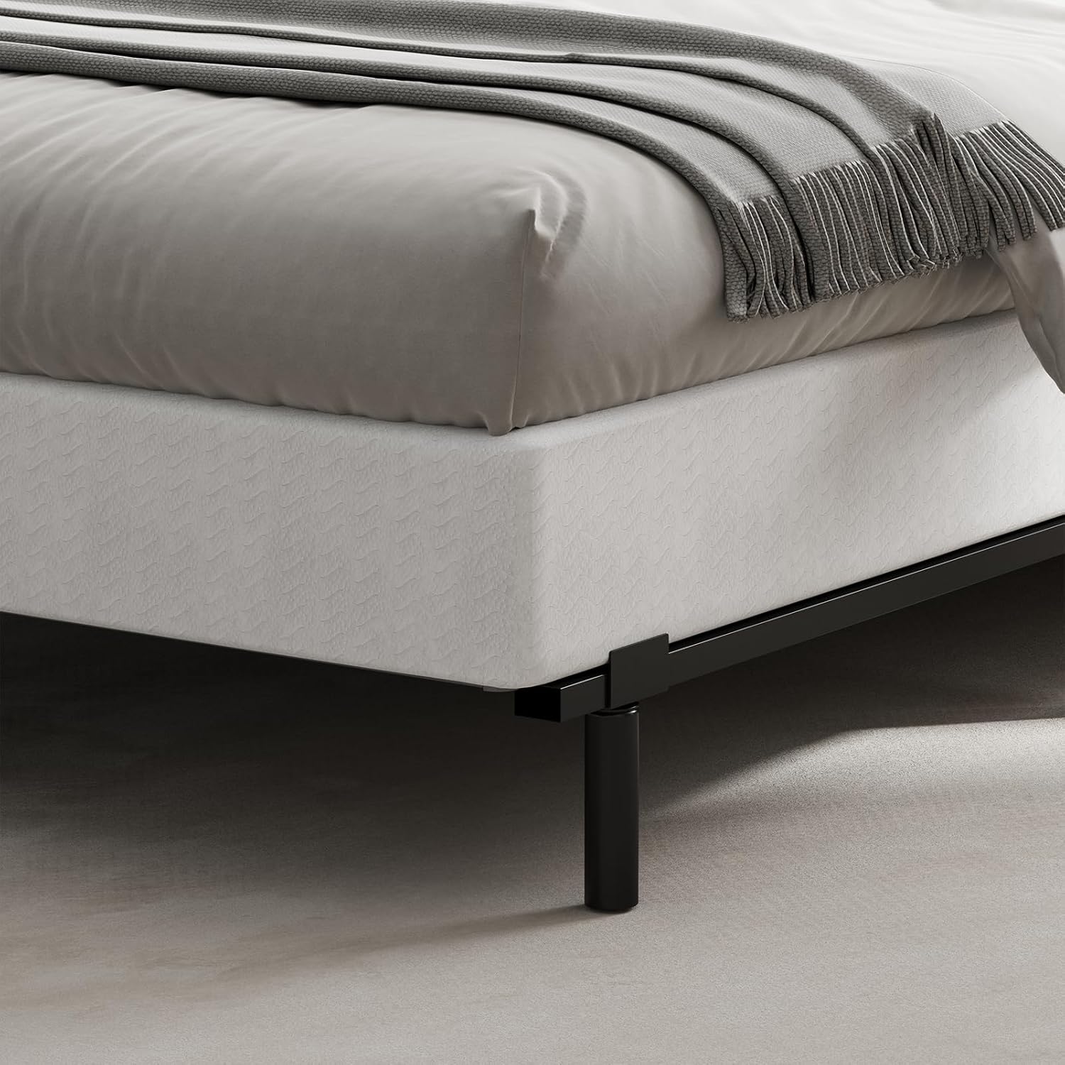 9 Inch High Full Box Spring, Low Bed Frame with Fabric Cover, 3500 Lbs Heavy Duty Metal Mattress Base, Easy Assembly, Noise Free