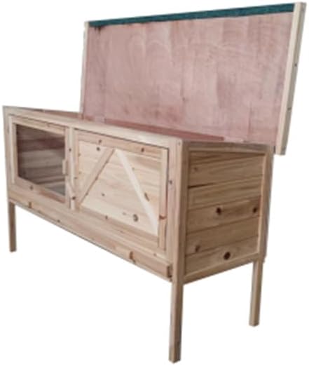 Outdoor Wooden Rabbit Hutch with Open-up roof Guinea Pig Hutch Rabbit Cage Bunny Cage Bunny Hutch with Pull Out Tray