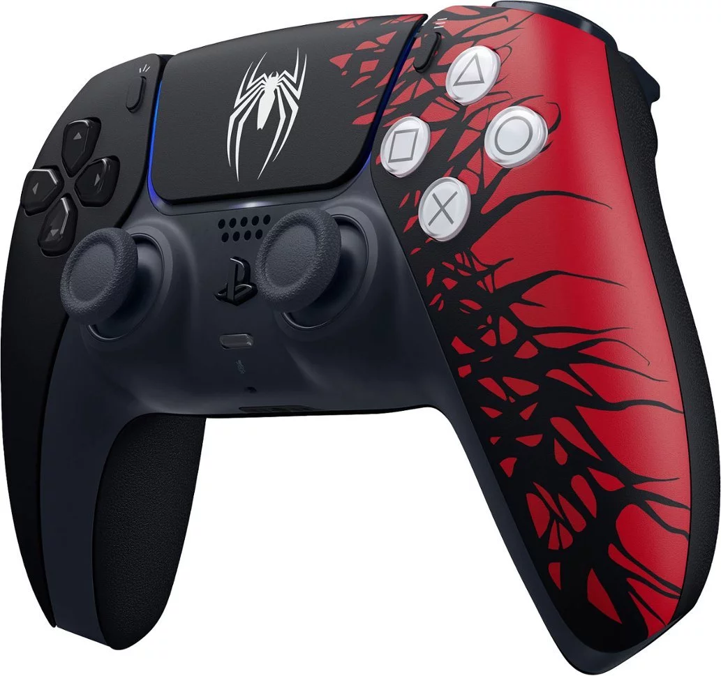 PlayStation 5 Disc Spider-Man 2 Limited Edition Bundle: SpiderMan 2 Console, Controller and Game, with Mytrix Controller Charger - Black/Red, PS5 825GB Gaming Console