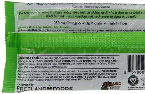 Go Raw - Organic Sprouted Bars Spirulina Sesame - 25 Bars
