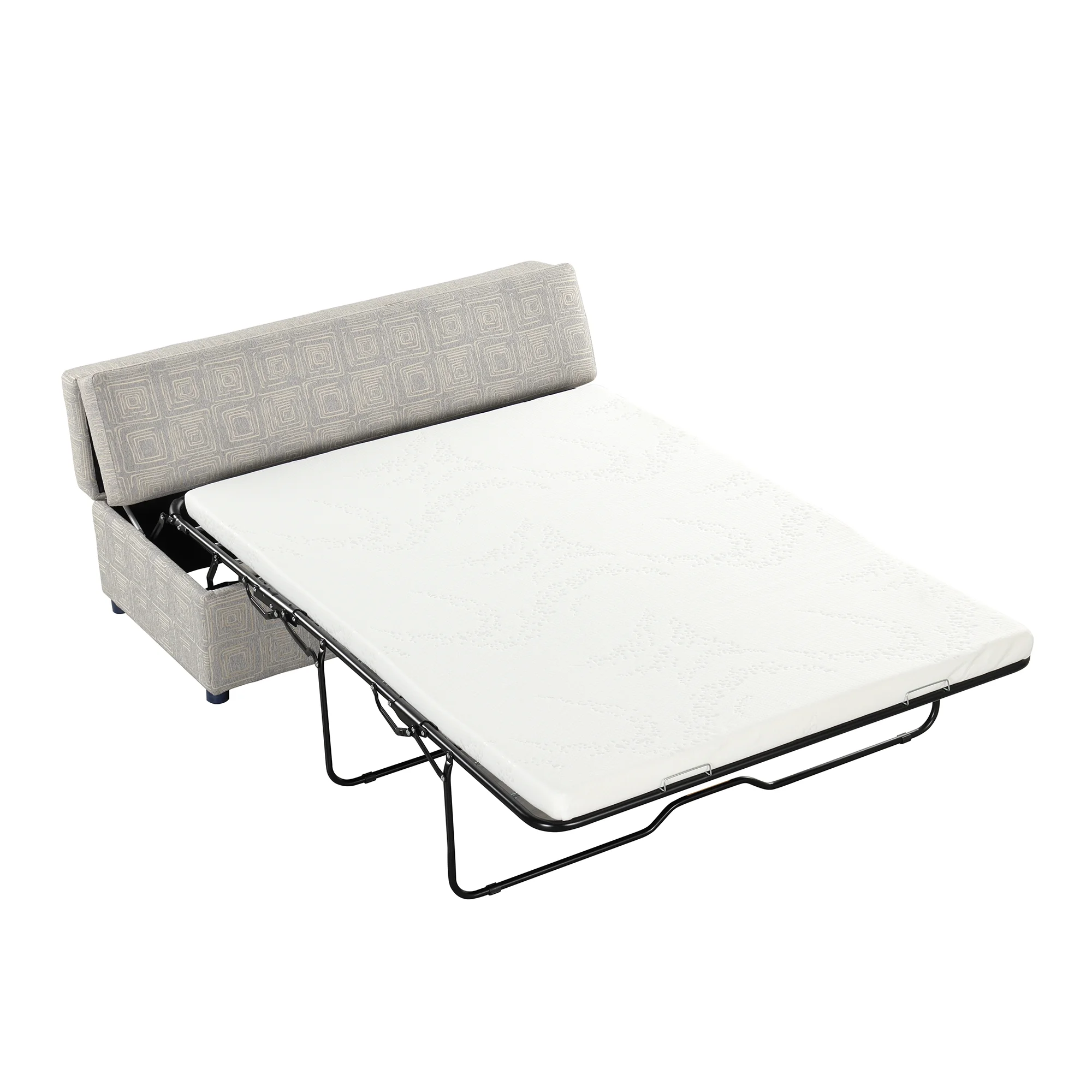 Soges 63" Folding Ottoman Sleeper Bed with Mattress Convertible Guest Bed, Gray