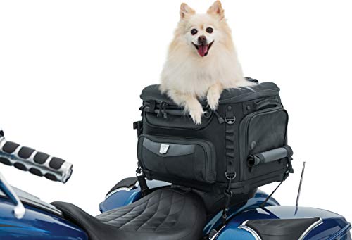 Kuryakyn 5723 Titan Pet Palace: Portable Weather Resistance and Heat Reducing Motorcycle Dog/Cat Carrier Crate for Touring Seat, Black Large