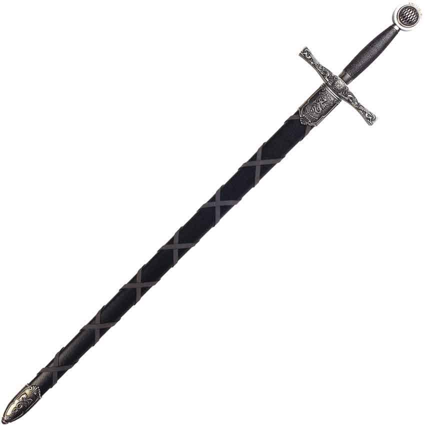 Nickel Excalibur Sword with Scabbard by Medieval Collectibles