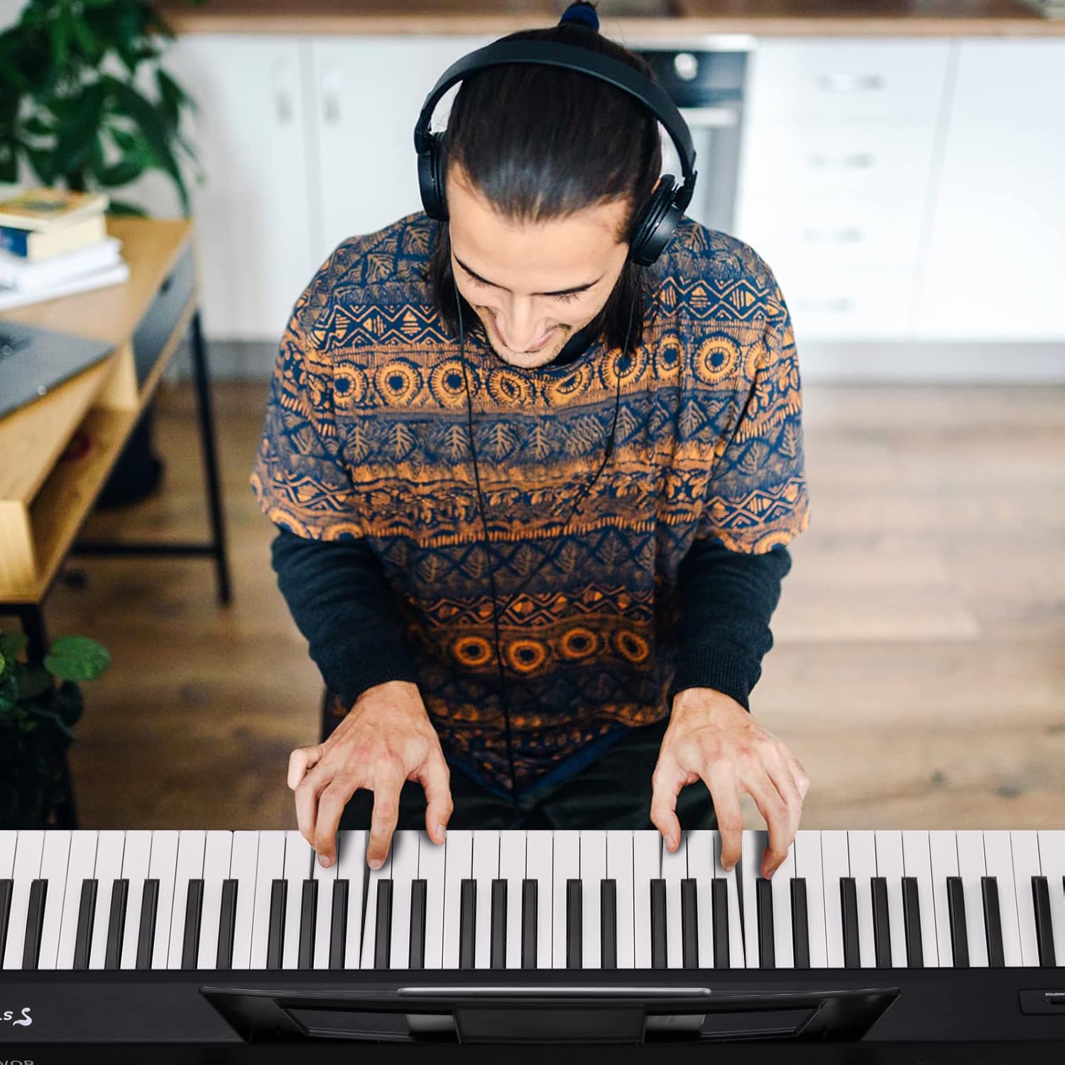 Starfavor 88 Key Digital Piano Beginner Electric Keyboard Full Size with Semi Weighted Keys Dual 30W Speakers SP-10 Bundle include Sustain Pedal, Power Supply, Stand, Piano Stickers