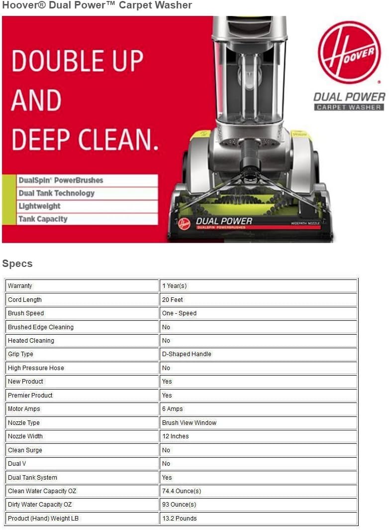 Hoover Dual Power Carpet Cleaner FH50900